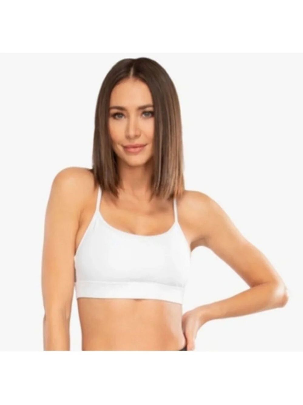 Koral Slate Blackout White and Black Mesh Sports Bra Padding Size S